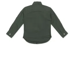 U.S. Polo Assn. Kids Olive Solid Full Sleeves Shirt image 2