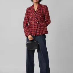 Only Red Printed Blazer image 4