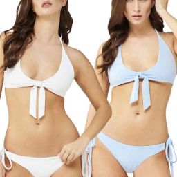 Secrets By ZeroKaata Blue & White Plain Swimwear Bra Panty Set - Pack Of 2-picture-44