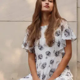 Zink London White Floral Print Maxi Dress-picture-14