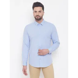 Duke Sky Blue Slim Fit Printed Cotton Shirt-picture-39