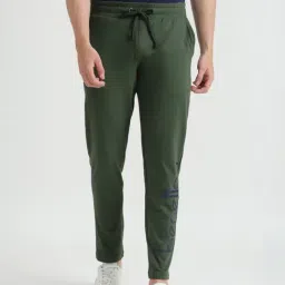 United Colors Of Benetton Olive Green Cotton Slim fit Printed Trackpants-picture-42