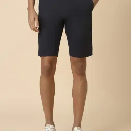 Allen Solly Navy Cotton Slim Fit Shorts image 1