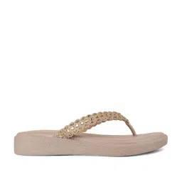 Inc.5 Women's Antique Gold Thong Wedges image 2