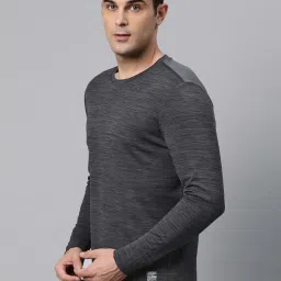 ALCIS Grey Anti Static Slim Fit Self Design Sports T-Shirt image 3