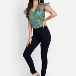 Angelfab Navy Cotton Regular Fit Jeggings image 3