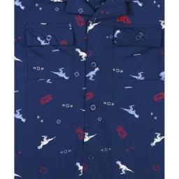 Peter England Kids Navy Printed Shirt image 3