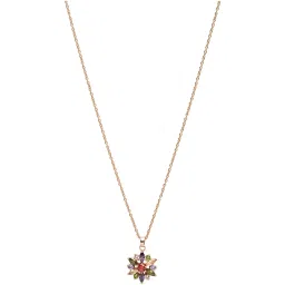YouBella Gold-Plated Purple Floral Necklace image 3