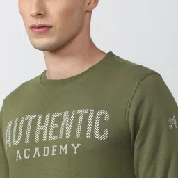 Van Heusen Green Slim Fit Printed SweatShirt image 4