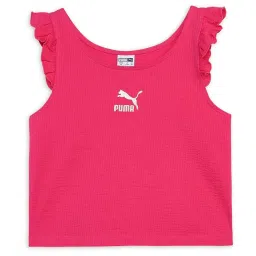 Puma Kids Ruffles Garnet Rose Pink Cotton Logo Top image 1