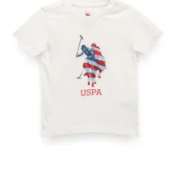 U.S. Polo Assn. Kids White Printed T-Shirt image 1
