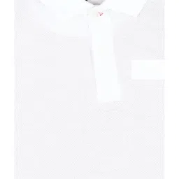 Peter England Kids White Solid  Polo T-Shirt image 3