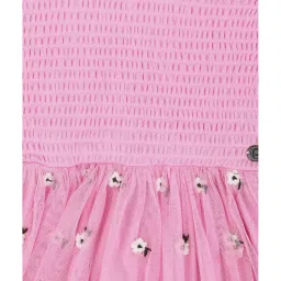 Peter England Kids Pink Embroidered Dress image 3