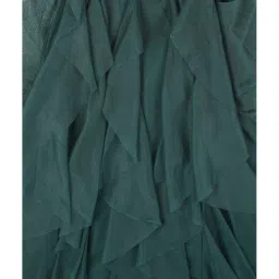Peter England Kids Dark Green Solid Dress image 3