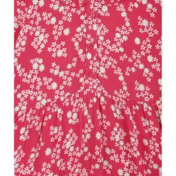 Peter England Kids Pink Floral Print Full Sleeves Dress image 3