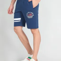 U.S. Polo Assn. Denim Co. Dark Blue Regular Fit Printed Shorts image 3