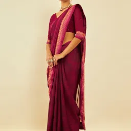 Soch Maroon Georgette Floral Print Saree image 3