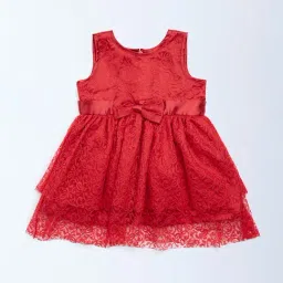 HOP Baby by Westside Red Lace Detailed Party Dress-image-7