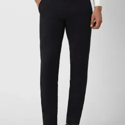 Van Heusen Black Slim Fit Checks Trousers image 1