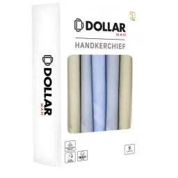 Dollar Multicolor Solid Handkerchiefs for Men - Pack of 5 image 3