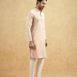 KISAH PLUS Peach Regular Fit Printed Kurta image 3
