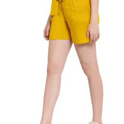 PATRORNA Mustard Slim Fit Shorts image 3