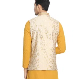 Manyavar Cream Regular Fit Sleeveless Ethnic Jacket image 2