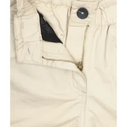 Peter England Kids Cream Solid Shorts image 3