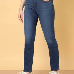 Wrangler Blue Slim Fit High Rise Jeans image 3