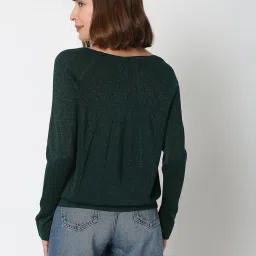 Vero Moda Dark Green Textured Pullover image 2