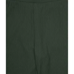 Peter England Girls Dark Green Solid Pants image 3