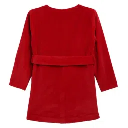 Elle Kids Maroon Regular Fit Overcoat image 2