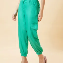 Globus Green Relaxed Fit High Rise Joggers image 3