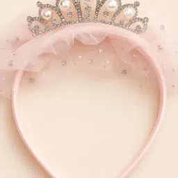 KNITROOT Pink Princess Pearl Tiara Hair Band-picture-45