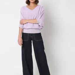 Vero Moda Lavender Striped Pullover image 4