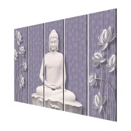 999Store Printed White MDF 5 Panels Wall Art image 3