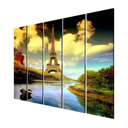 999Store Printed Multicolor MDF 5 Panels Wall Art image 3