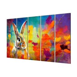 999Store Printed Multicolor MDF 5 Panels Wall Art image 3