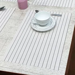 Bianca Premium Ivory PVC Striped Placemat - Set of 6 image 1