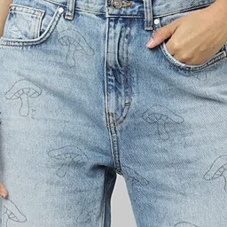 Only Blue Cotton Printed Jeans image 4