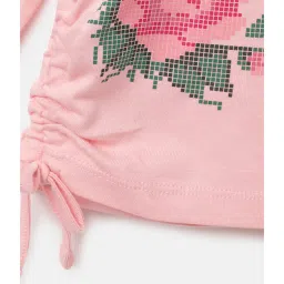 United Colors of Benetton Kids Pink Floral Print Full Sleeves Top image 3