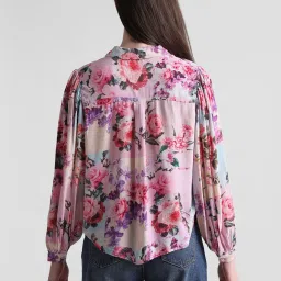 Only Pink Viscose Floral Print Shirt image 3