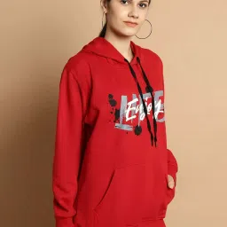 Vimal Jonney Maroon Printed Hoodie image 3