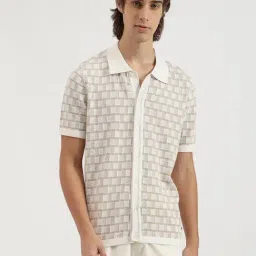 United Colors of Benetton Beige Cotton Relaxed Fit Woven Design Shirt-picture-29