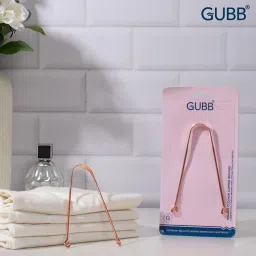 GUBB Copper Tongue Cleaner, Ayurvedic Tongue Scraper for Bad Breath - Round image 2