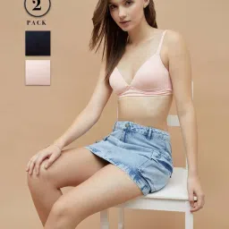 Ginger By Lifestyle Pink & Black Regular Fit Bra image 1