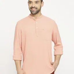 Basics Peach Cotton Slim Fit Shirt image 1