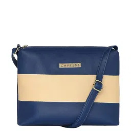 Caprese Corson Navy Faux Leather Color Block Sling Handbag image 1