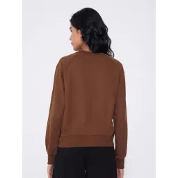 People By Pantaloons Sorrel Brown Regular Fit Printed Sweatshirt image 2