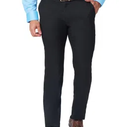 Raymond Black Classic Fit Texture Trousers image 1